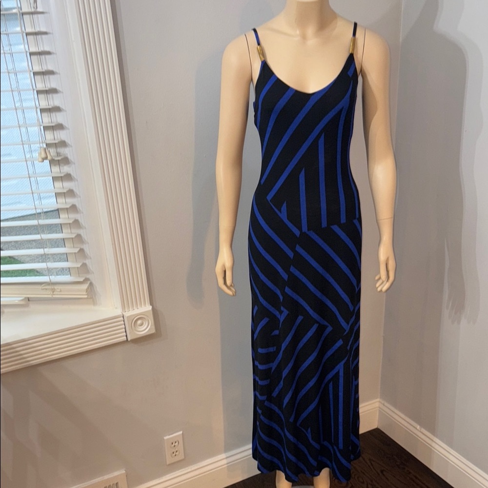 Blue Striped Women's Maxi Dress